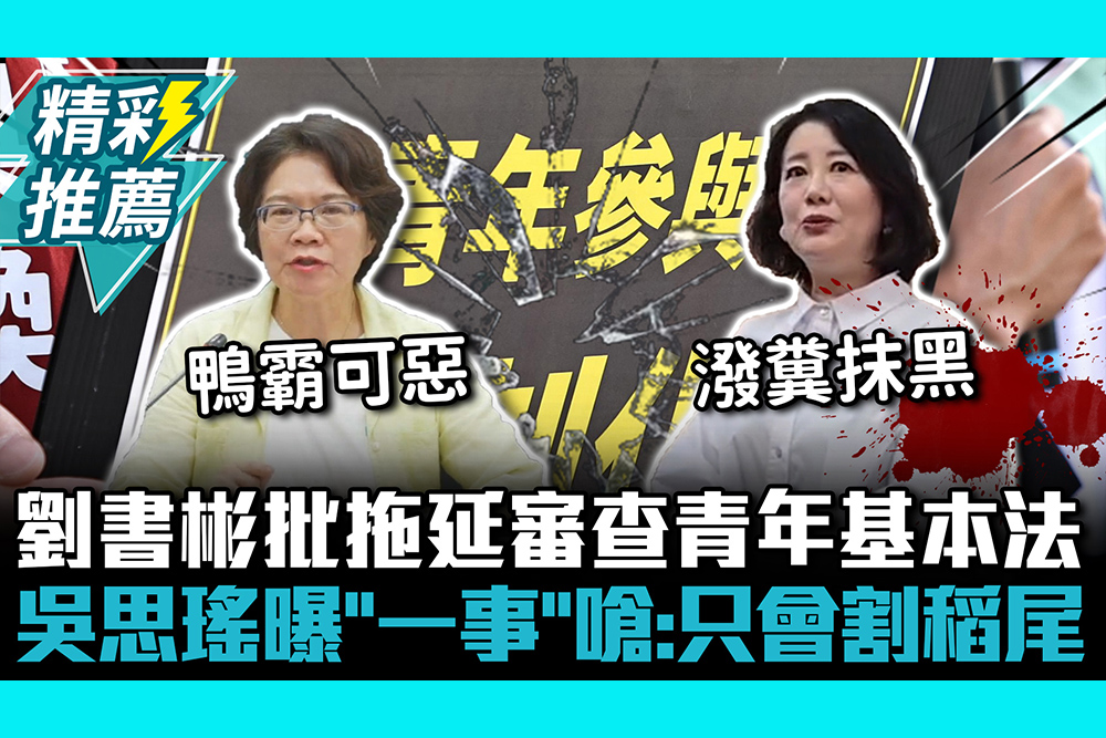 【CNEWS】吵到委員會！劉書彬批拖延審查青年基本法 吳思瑤曝「一事」嗆：只會割稻尾