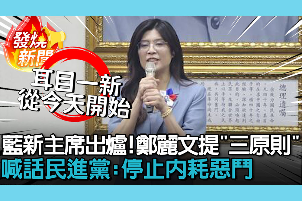 【CNEWS】國民黨新黨主席出爐！鄭麗文提「三原則」喊話民進黨：停止內耗惡鬥