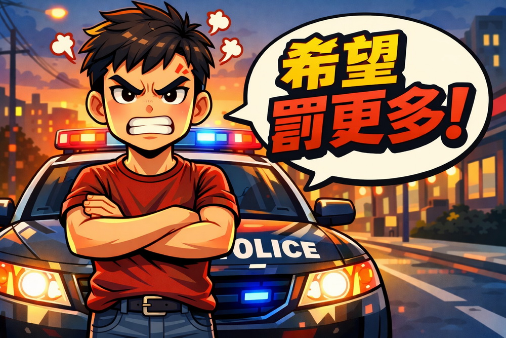 莽男肉身擋警車嗆希望罰更多　法官如願裁最高額