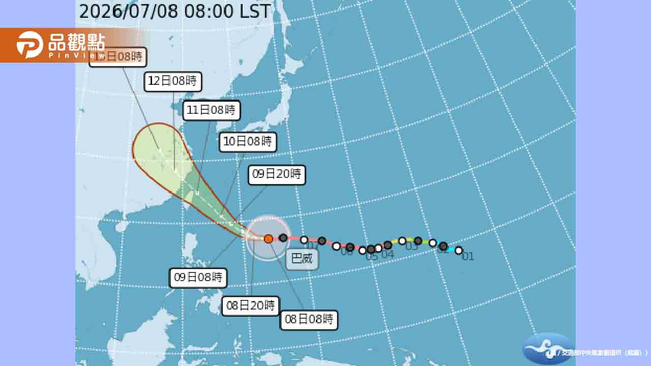暴風圈橫掃全台！強颱巴威明發海警迎「最猛風雨」