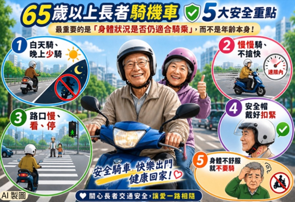 新北交通裁決處提醒高齡駕駛　掌握5大安全原則