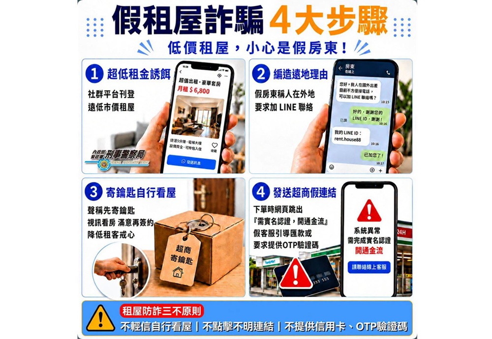 網路租屋詐騙連環計　警提醒從低價好房到假客服話術再升級